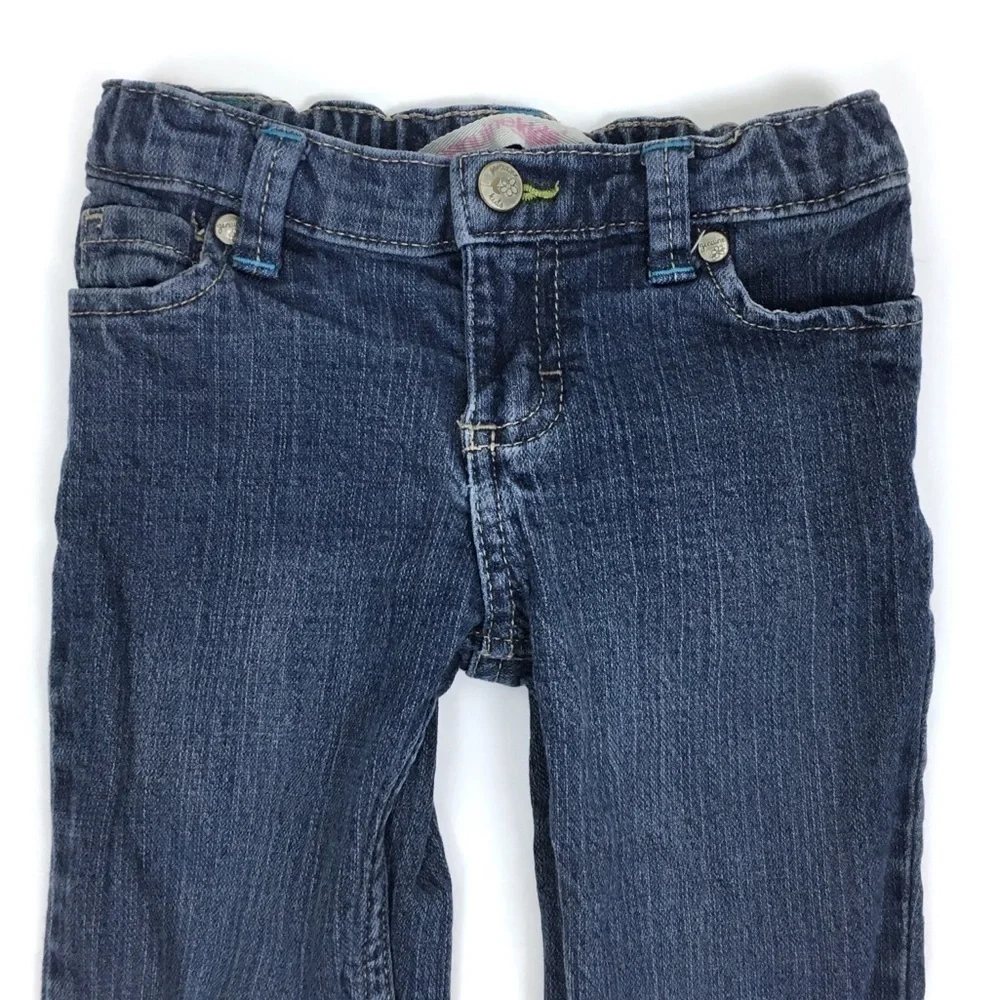 OSHKOSH Jeans Genuine Kids Embroidered Flowers Girly Cute Spring Denim Size 3T